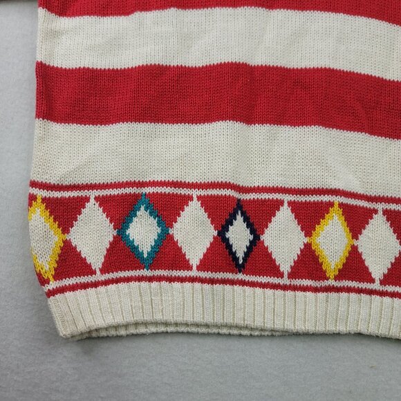 Vintage Deadstock Lord Isaacs Striped Short-Sleeve Sweater M Ramie Cotton Blend - Picture 2 of 9